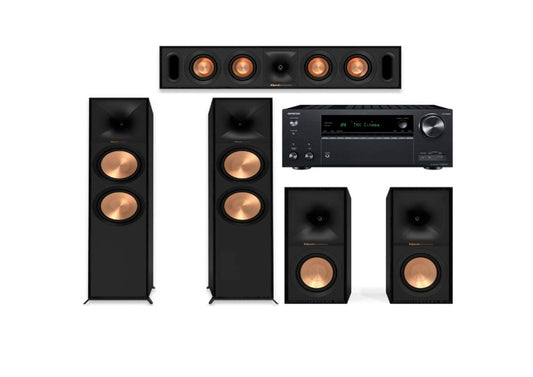 Klipsch R-800F 5.0 Home Theatre Package (Black) + Onkyo TX-NR7100 AV Receiver (Black)