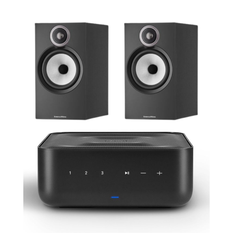 Denon Home Amp 2 Ch. 100W Amplifier (Black) + Bowers & Wilkins 606 S3 Bookshelf Speaker - Pair (Black)
