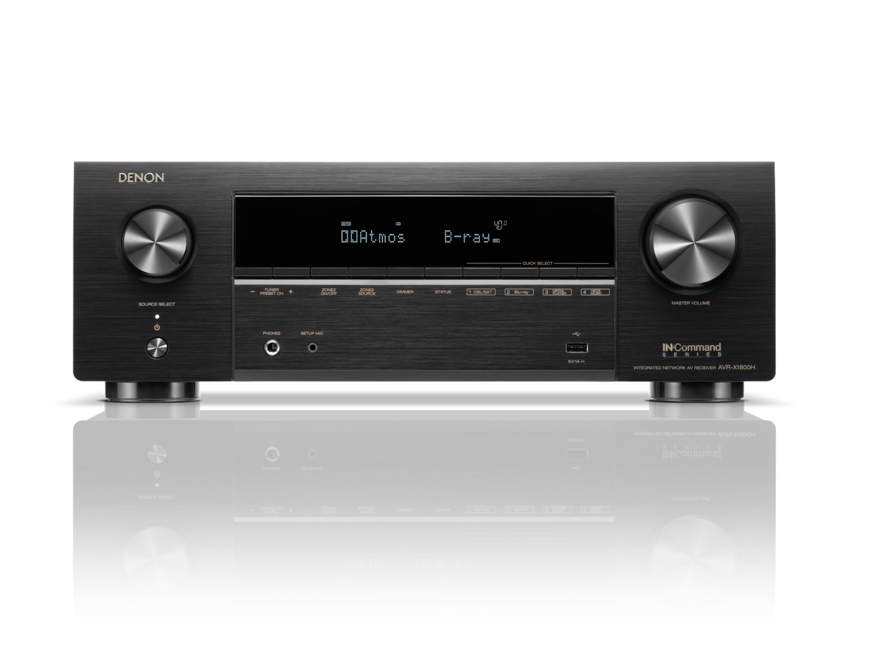 Denon AVR-X1800H 7.2 Ch. 80W 8K AV Receiver with HEOS® Built-in - Black