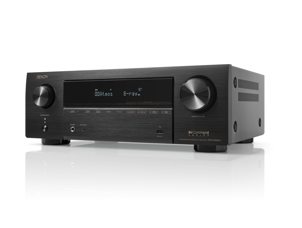 Denon AVR-X1800H 7.2 Ch. 80W 8K AV Receiver with HEOS® Built-in - Black