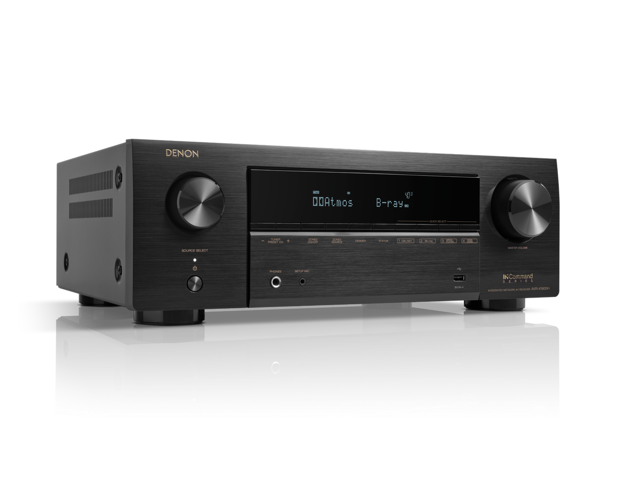 Denon AVR-X1800H 7.2 Ch. 80W 8K AV Receiver with HEOS® Built-in - Black