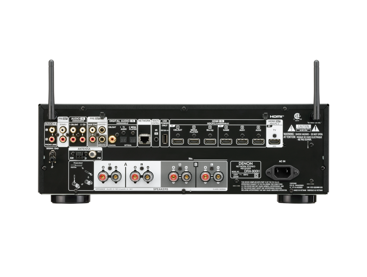 Denon DRA-900H Network Receiver with Klipsch R800F Floorstanding Speaker (Pair) -Black