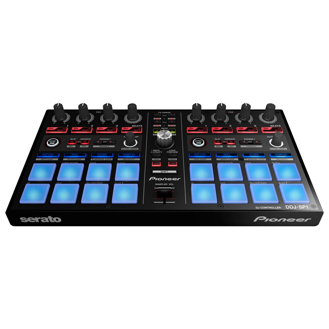 Pioneer DJ DJM-S11 Professional Scratch Style 2-Channel DJ Mixer (Black) + Pioneer DJ DDJ-SP1 Sub Controller for Serato DJ (Black)