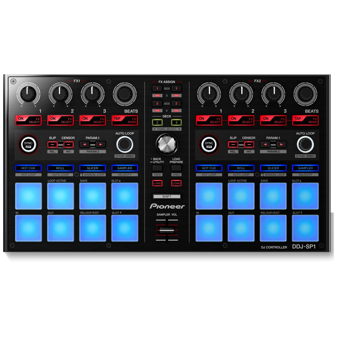 Pioneer DJ DJM-S11 Professional Scratch Style 2-Channel DJ Mixer (Black) + Pioneer DJ DDJ-SP1 Sub Controller for Serato DJ (Black)