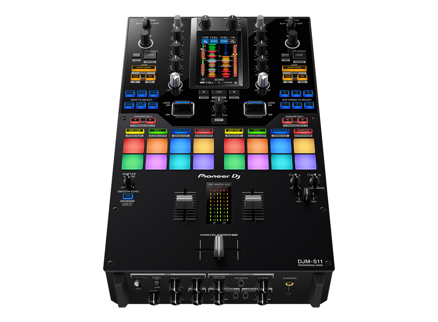 Pioneer DJ DJM-S11 Professional scratch style 2-channel DJ mixer (Black)