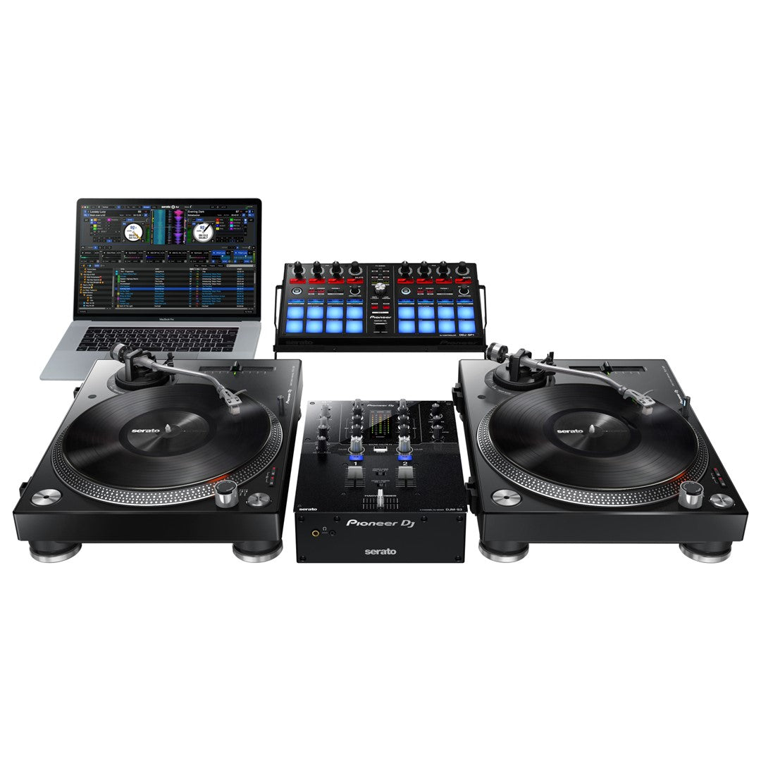 Pioneer DJ DJM-S3 2-Channel DJ Mixer for Serato DJ Pro (Black) + Pioneer DJ DDJ-SP1 Sub Controller for Serato DJ Pro (Black)