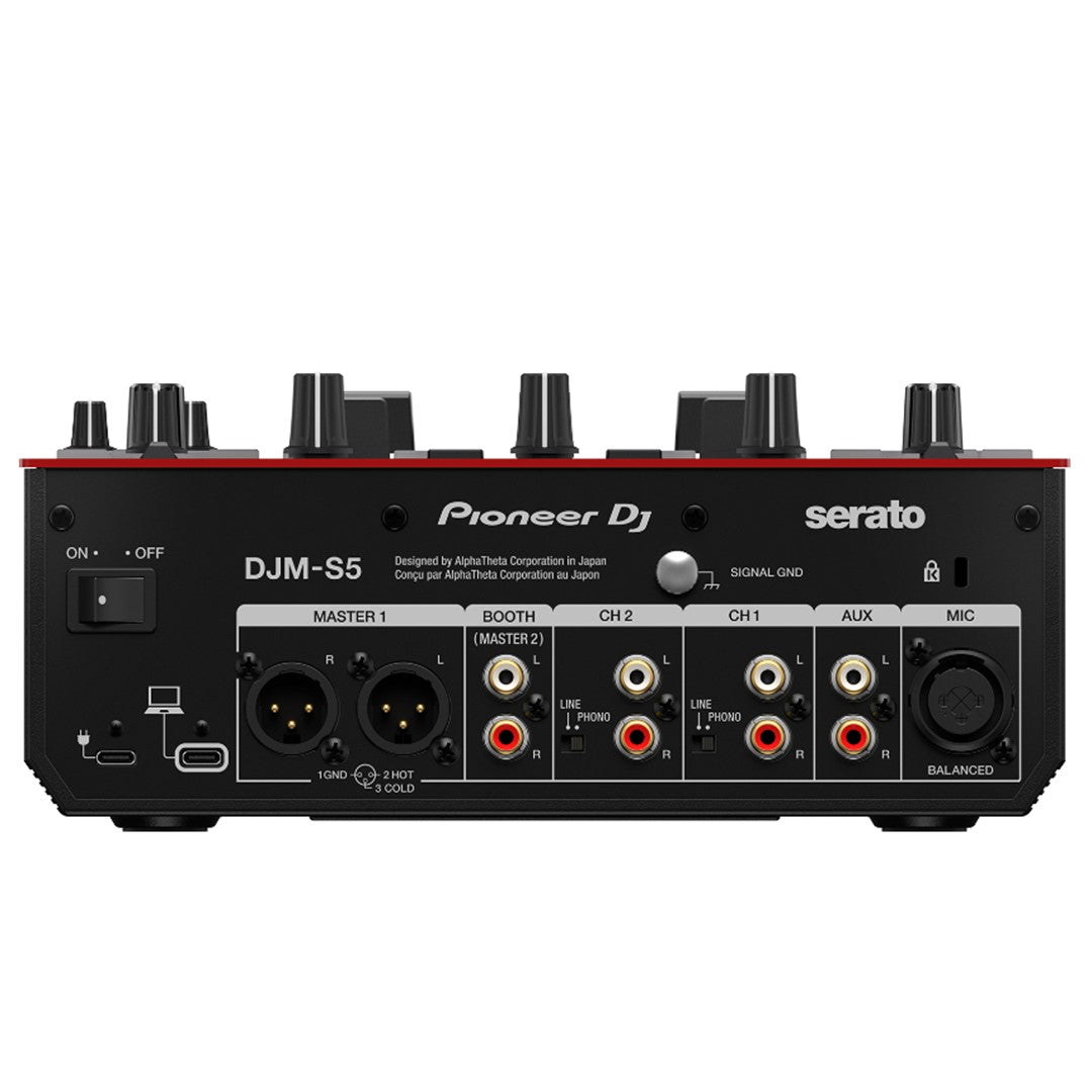 Pioneer DJ DJM-S5 Scratch-Style 2-Channel DJ Mixer (Black & Red) + Pioneer Dj DDJ-SP1 Sub Controller for Serato DJ (Black)