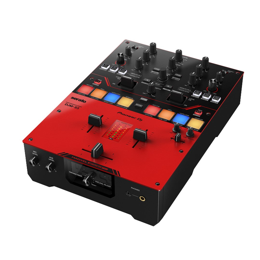 Pioneer DJ DJM-S5 Scratch-Style 2-Channel DJ Mixer (Black & Red) + Pioneer Dj DDJ-SP1 Sub Controller for Serato DJ (Black)