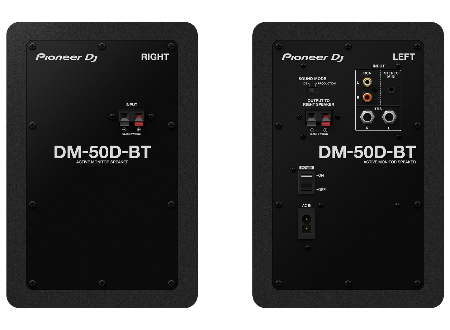 Pioneer DJ DM-50D-BT 5” desktop monitor system with Bluetooth® functionality - Pair (Black)