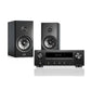Polk Reserve R200 Bookshelf Speakers - Pair (Black) + Denon DRA-900H Stereo Receiver (Black)