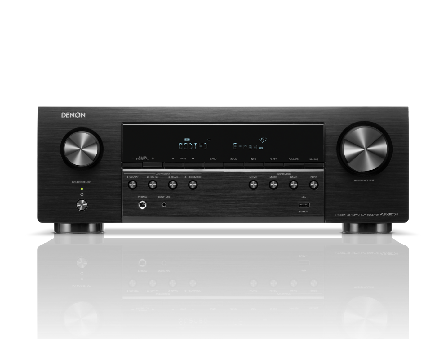 Polk Audio Monitor XT60 5.1 Home Theatre System (Black) + Denon AVR-S670H AV Receiver (Black)