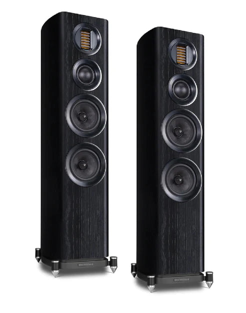 Audiolab 9000CDT CD Transport (Black) + Audiolab 9000A Integrated Amplifier (Black) + Wharfedale EVO4.3 Floorstanding Speakers - Pair (Black)