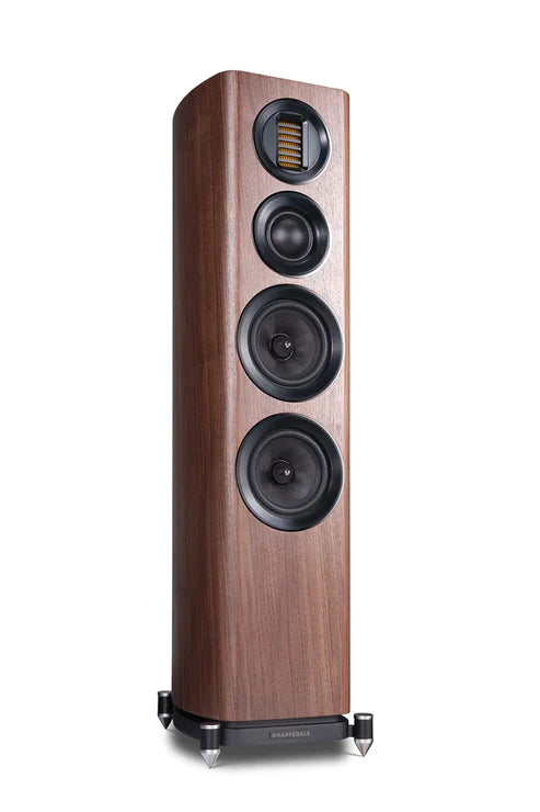 Audiolab 9000CDT CD Transport (Black) + Audiolab 9000A Integrated Amplifier (Black) + Wharfedale EVO4.3 Floorstanding Speakers - Pair (Brown)