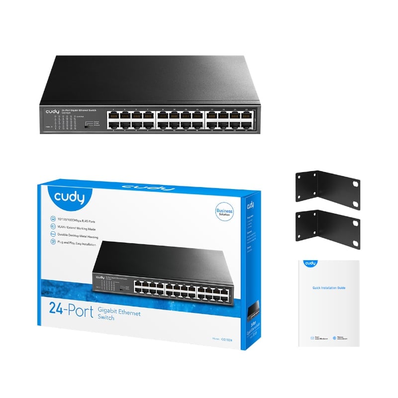 CUDY SWITCH GIGABIT 24PORT METAL