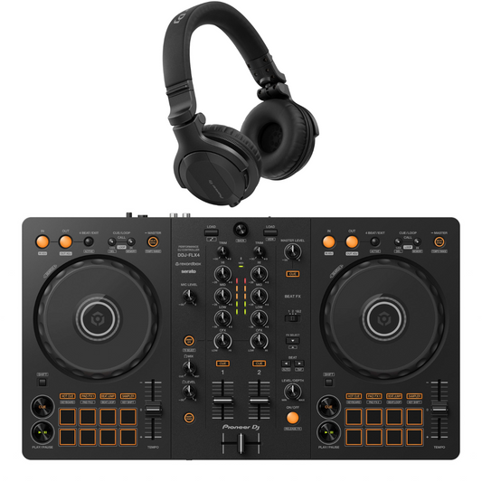 Pioneer DJ DDJ-FLX4 DJ Controller + Pioneer DJ HDJ-CUE1BT Bluetooth DJ Headphones
