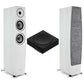 Jamo C95 II Floorstanding Speakers (White) + Sonos Amp Stereo Amplifier (Black)