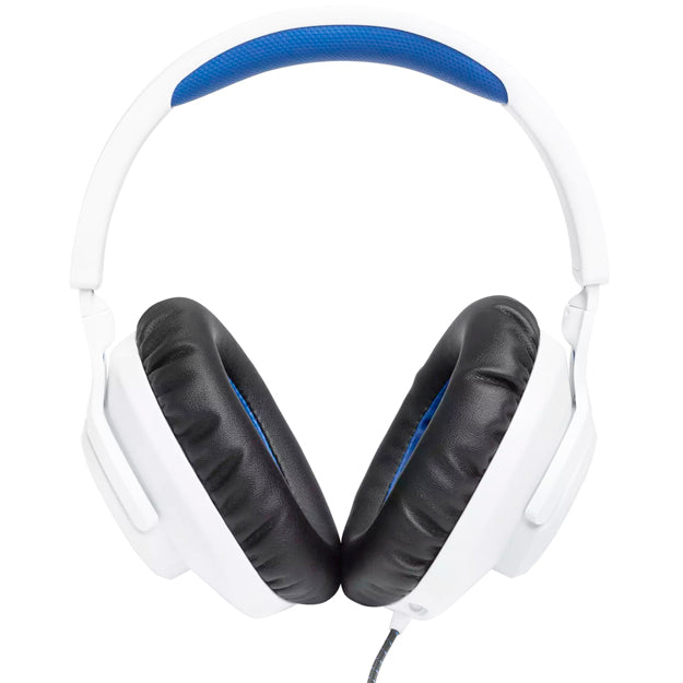 JBL Quantum 100P Console Wired Over-Ear Gaming Headset with Detachable Mic - White/Blue