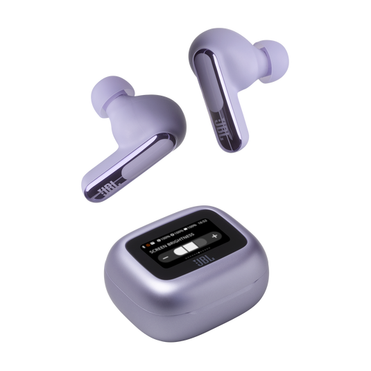 JBL Live Beam 3 True Wireless Noise-Canceling Earbuds with Stick-Closed Design and Smart Charging Case - Purple