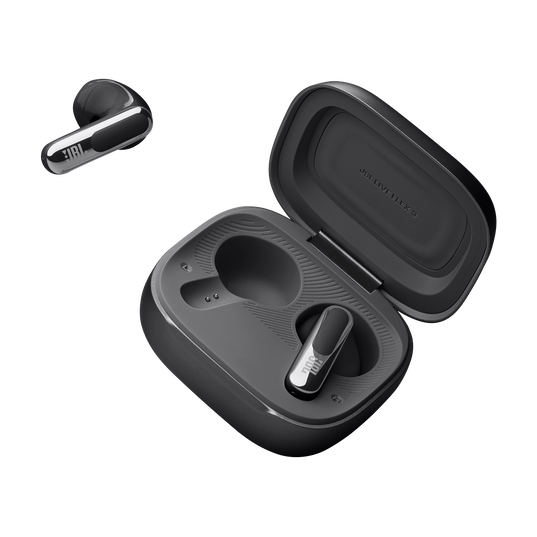 JBL Live Flex 3 True wireless noise-cancelling earbuds with open-stick design and Smart Charging Case - Black