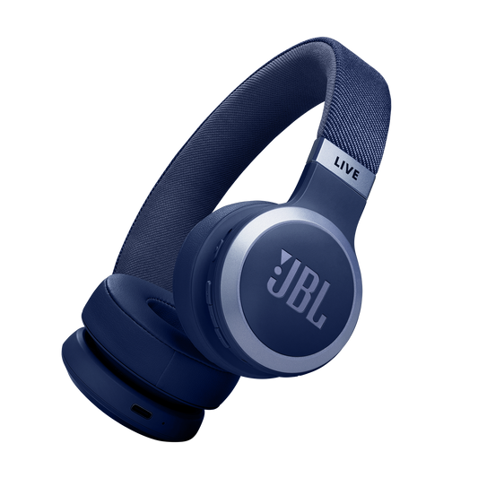 JBL Live 670NC Wireless On-Ear Headphones with True Adaptive Noise Cancelling - Blue