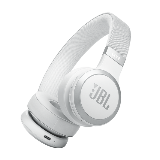 JBL Live 670NC Wireless On-Ear Headphones with True Adaptive Noise Cancelling - White