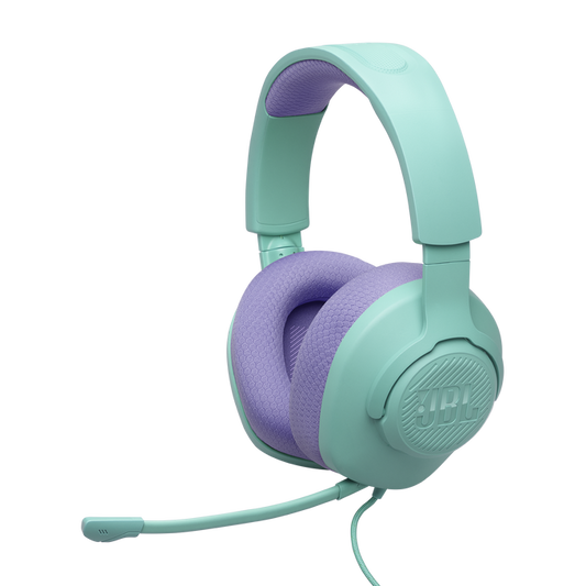 JBL Quantum 100M2 Wired Over-Ear Gaming Headset with Omnidirectional Detachable Mic - Cyan