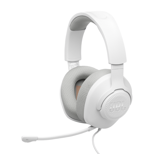 JBL Quantum 100M2 Wired Over-Ear Gaming Headset with Omnidirectional Detachable Mic - White