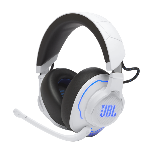 JBL Quantum 910P Console Wireless Over-Ear Console Gaming Headset with Active Noise Cancelling - White