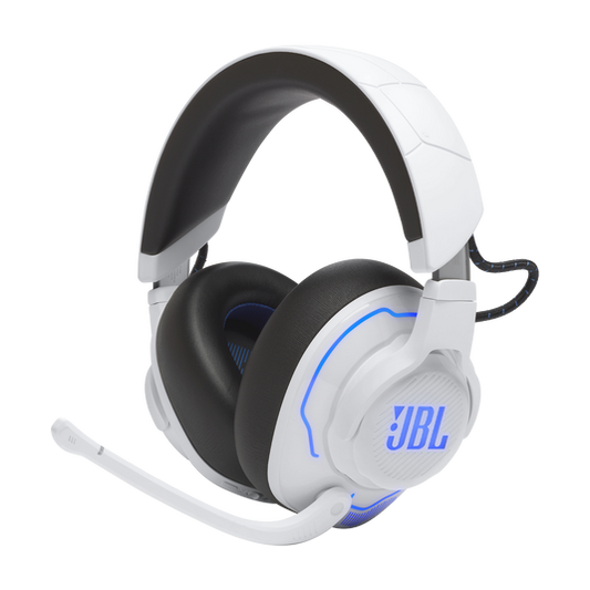 JBL Quantum 910P Console Wireless Over-Ear Console Gaming Headset with Active Noise Cancelling - White