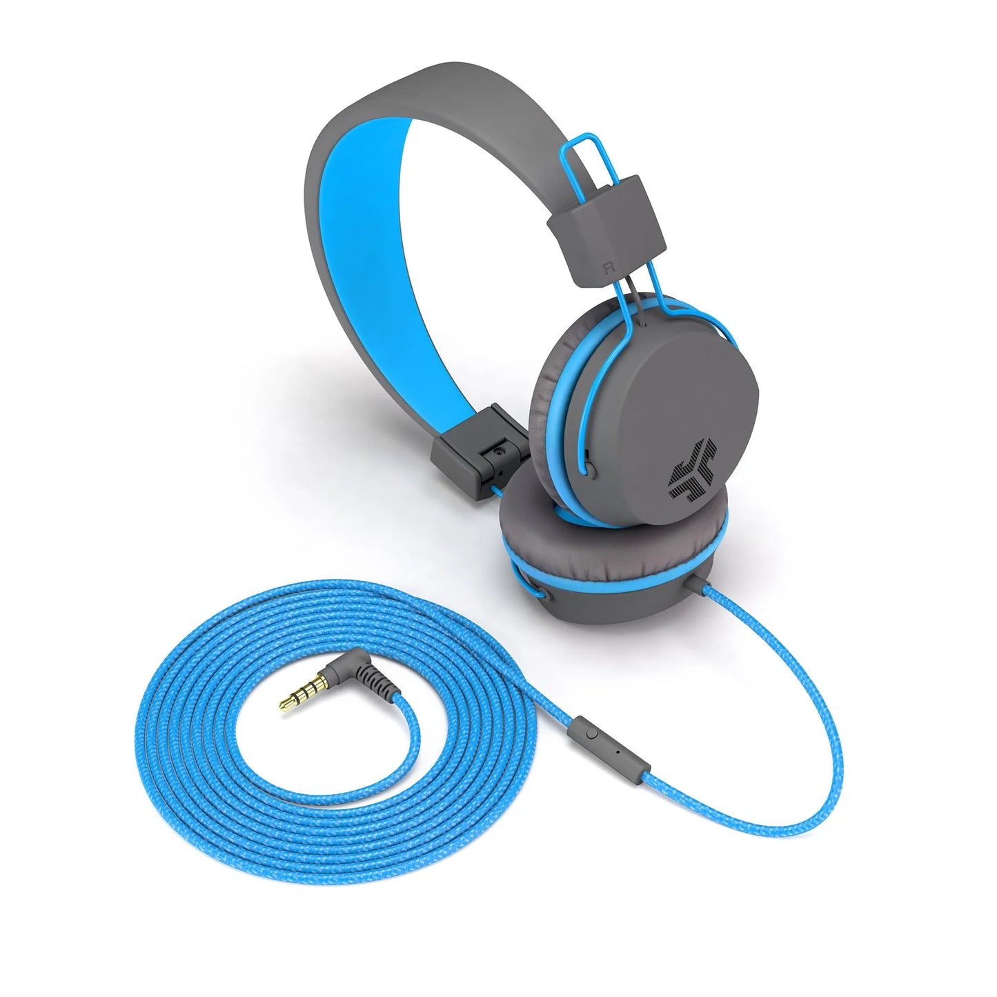 JLab JBuddies Studio On-Ear Kids Wired Headphones - Blue/Grey