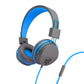 JLab JBuddies Studio On-Ear Kids Wired Headphones - Blue/Grey