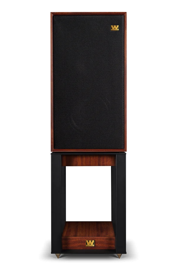 Wharfedale Linton 3-way standmount speaker with stands - pair - Mahogany