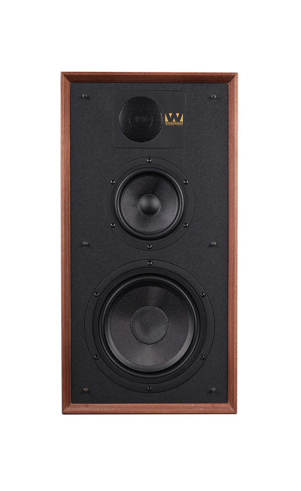 Wharfedale Linton 3-way standmount speaker with stands - pair - Mahogany