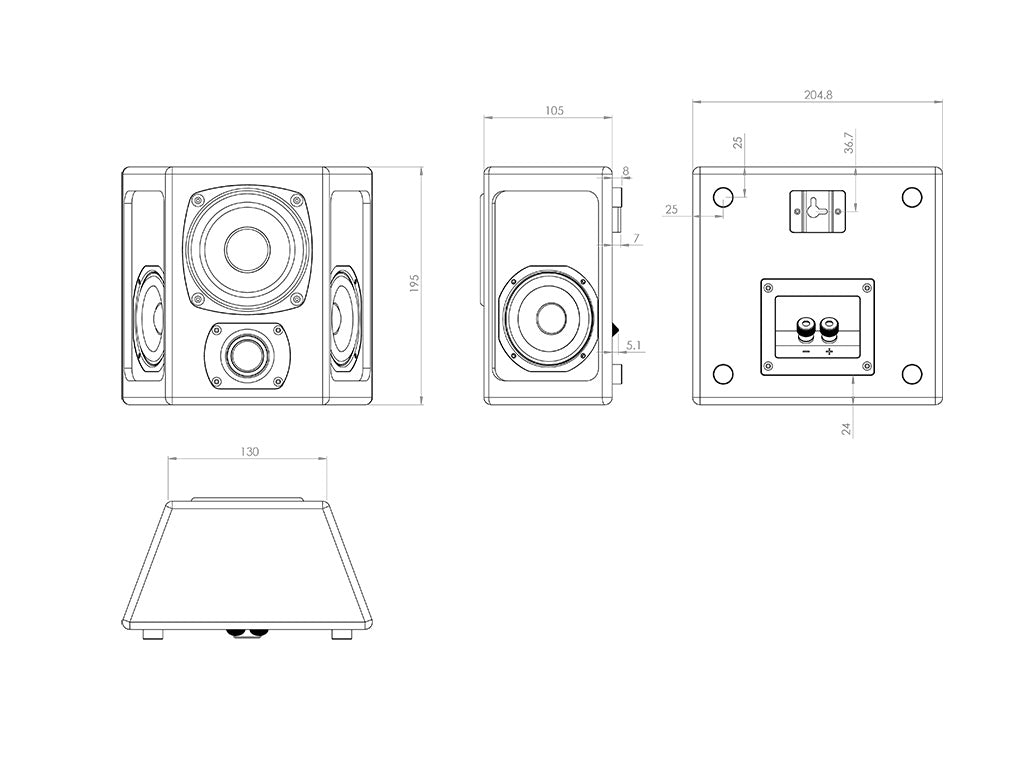 M&K Sound M40T Tripole On-Wall Speaker Pair - White