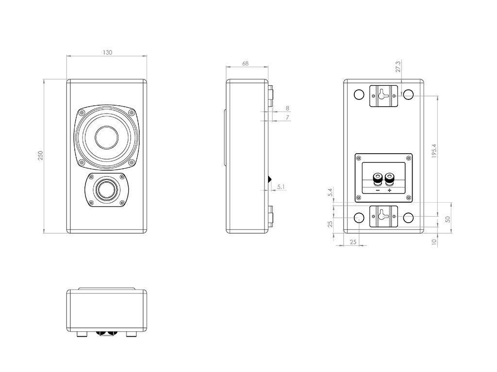 M&K Sound M50 LCR On-Wall Speaker - White