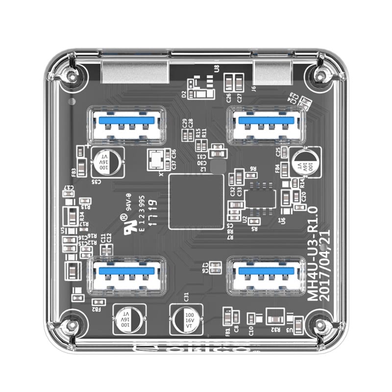 ORICO 4 Port USB Hub Transparent 1M