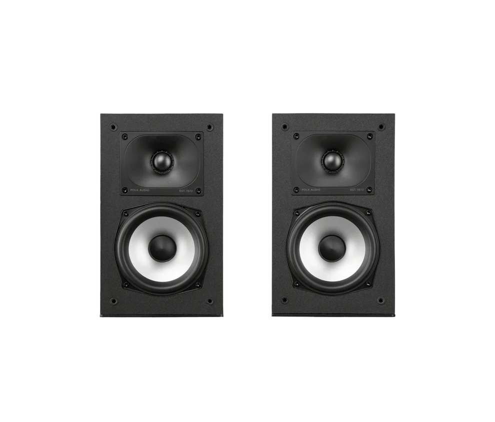 Polk Monitor XT15 Bookshelf Speakers (Black)+ WiiM Amp (Grey)