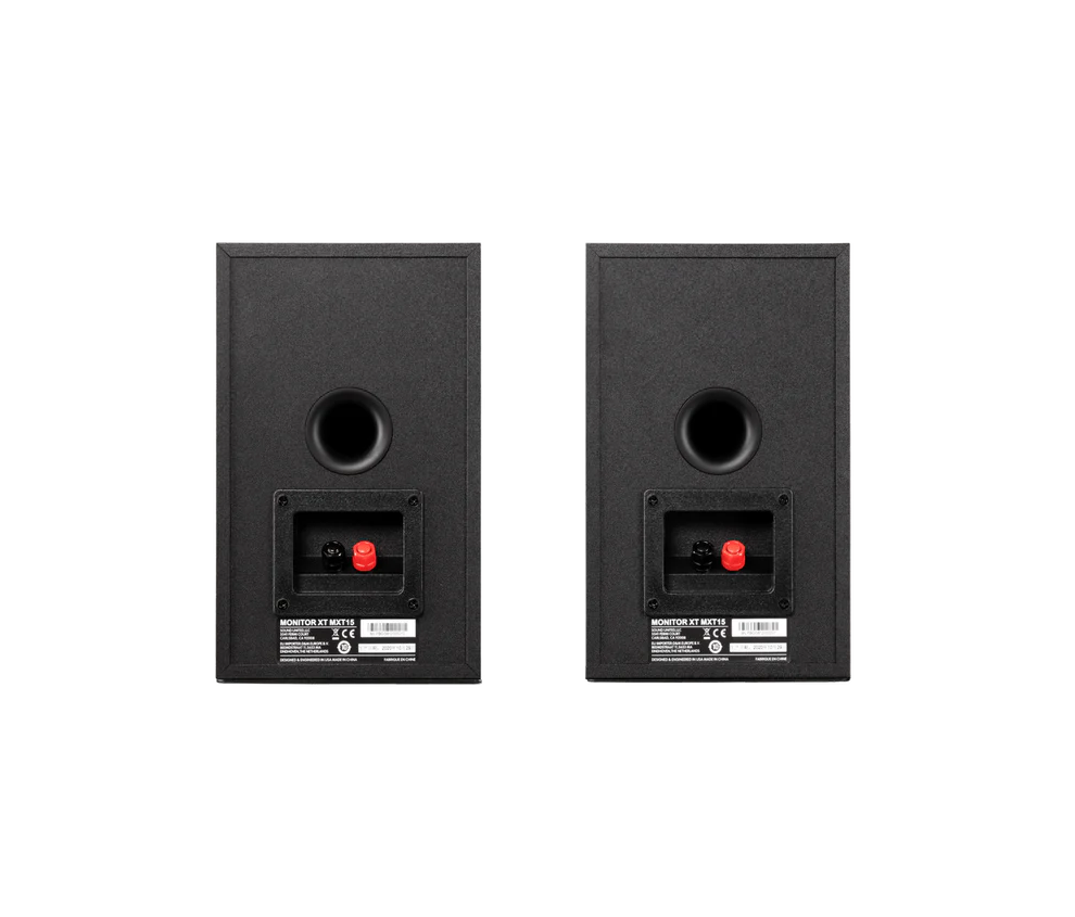 Polk Monitor XT15 Bookshelf Speakers (Black)+ WiiM Amp (Grey)