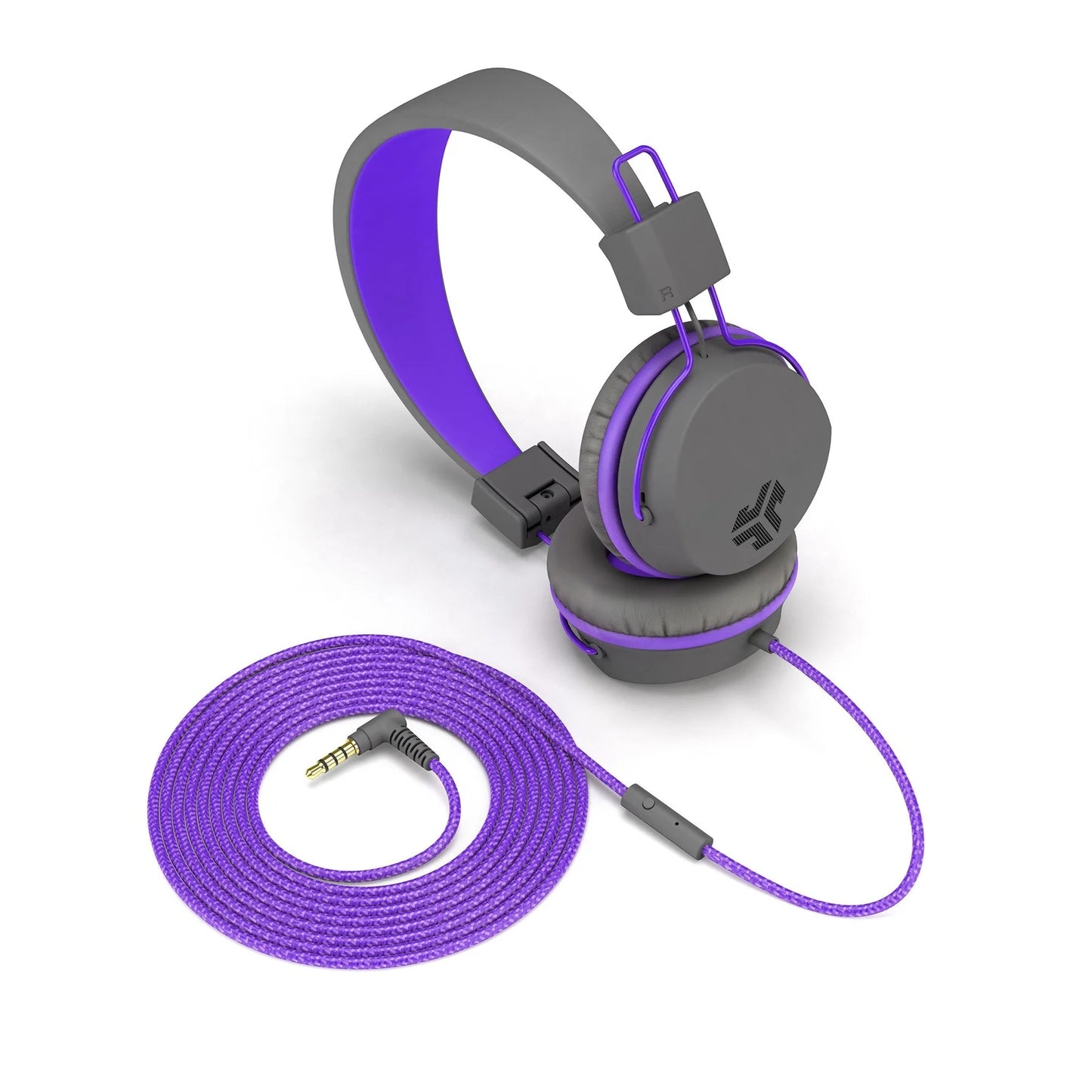 JLab JBuddies Studio On-Ear Kids Wired Headphones - Purple/Grey