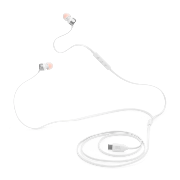 JBL Tune 310C USB In-Ear Headphones with Hi-Res Audio Support and USB-C Connectivity - White