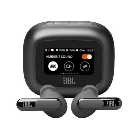 JBL Live Beam 3 True Wireless Noise-Canceling Earbuds with Stick-Closed Design and Smart Charging Case - Black