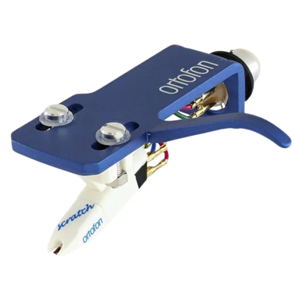 Ortofon OM Scratch White Premounted on SH-4 Blue Headshell - Each