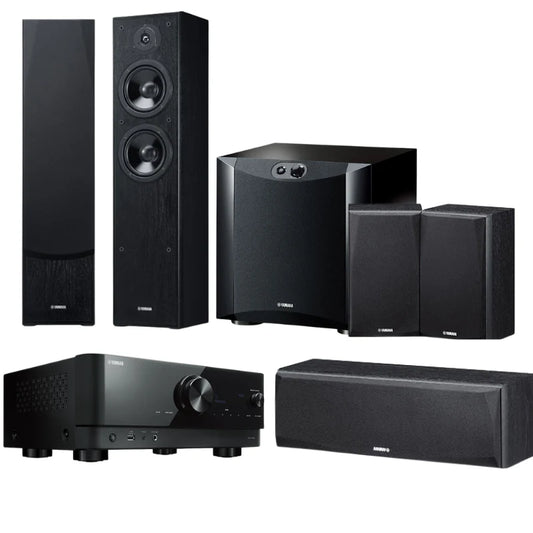 Yamaha NS-F51 Home Theatre System (Black) + Yamaha RX-V4A AV Receiver (Black)