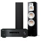 Yamaha R-S202 Stereo Receiver (Black) + Yamaha NS-777 Floorstanding Speaker - Pair (Black)