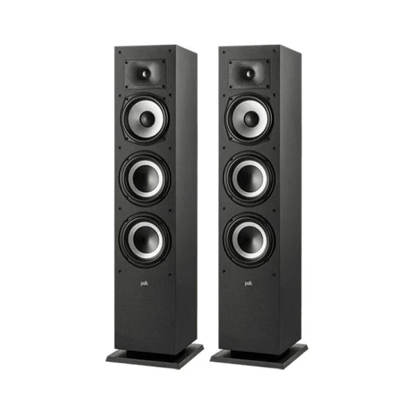 Denon AVR-X1800H 7.2 Ch. 80W 8K AV Receiver (Black) + Polk Monitor XT60 Floorstanding Speakers - Pair (Black)