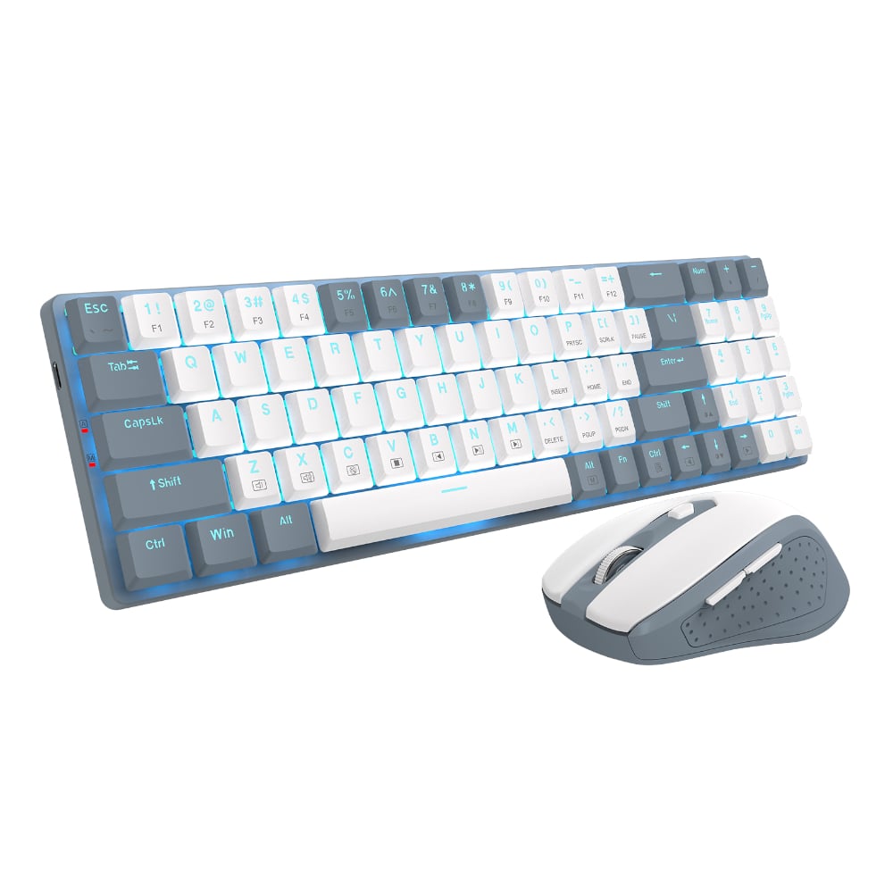 Redragon BS8772 Wireless Keyboard and Mouse Combo – Grey/White