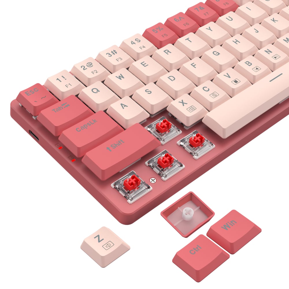 Redragon BS8772 Wireless Keyboard and Mouse Combo – Red/Pink