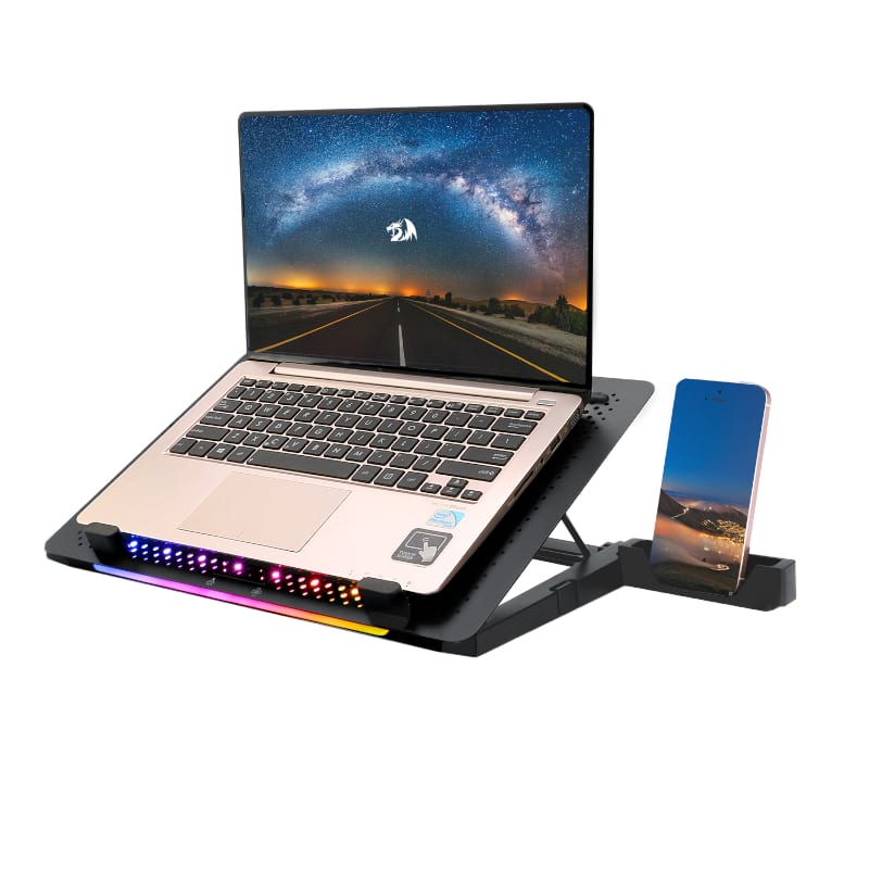 REDRAGON Dual USB 5 Fan RGB Gaming Notebook Stand