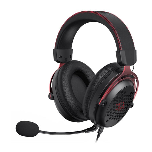 REDRAGON Over-Ear DIOMEDES Honeycomb 3.5mm AUX Gaming Headset – Black