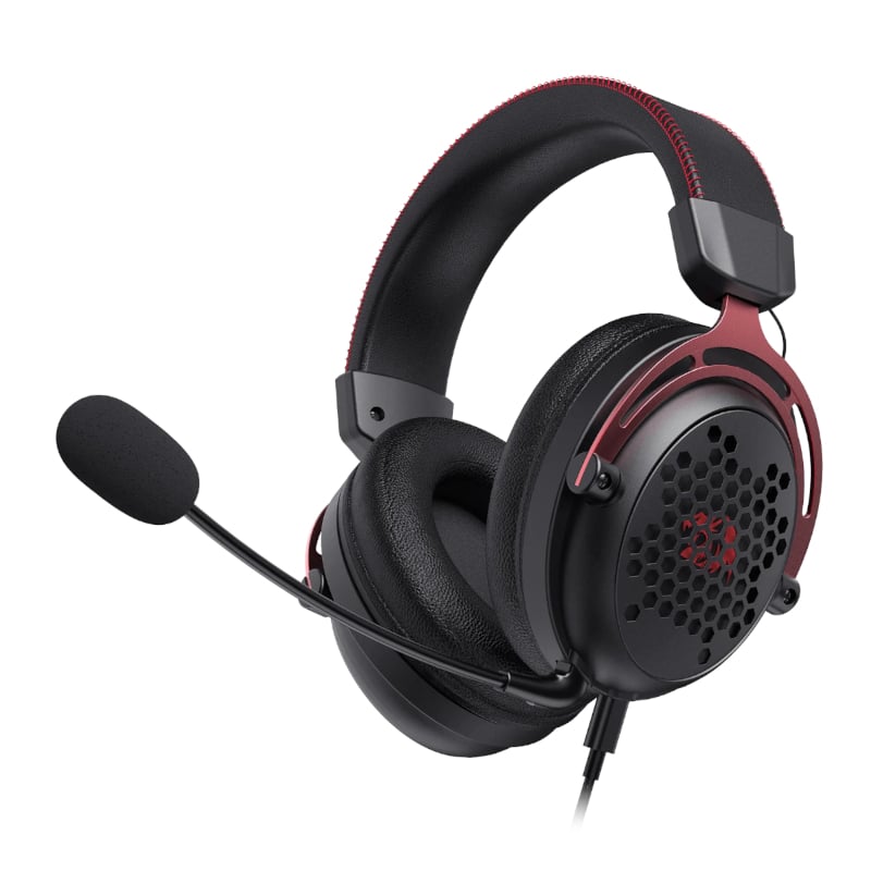 REDRAGON Over-Ear DIOMEDES Honeycomb 3.5mm AUX Gaming Headset – Black